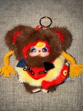 Baby three plush Brown and Red Kids Keychain v2 happy new year